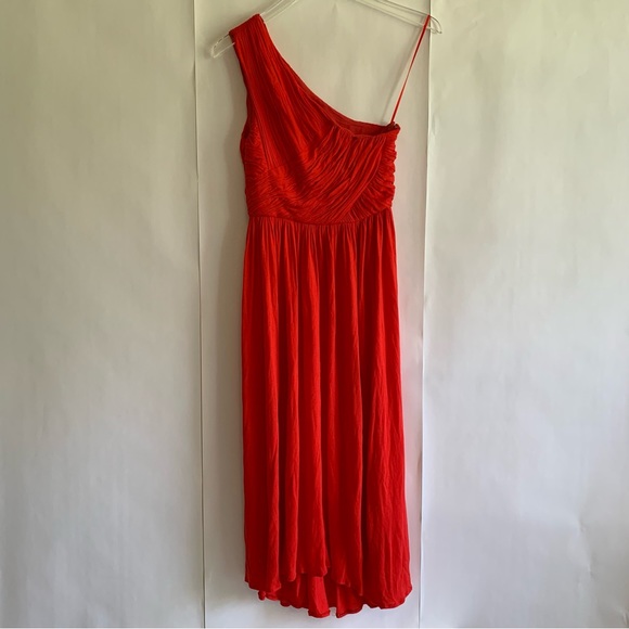 Tibi One shoulder Goddess Gown Ruched bodice Midi Dress - Picture 5 of 12